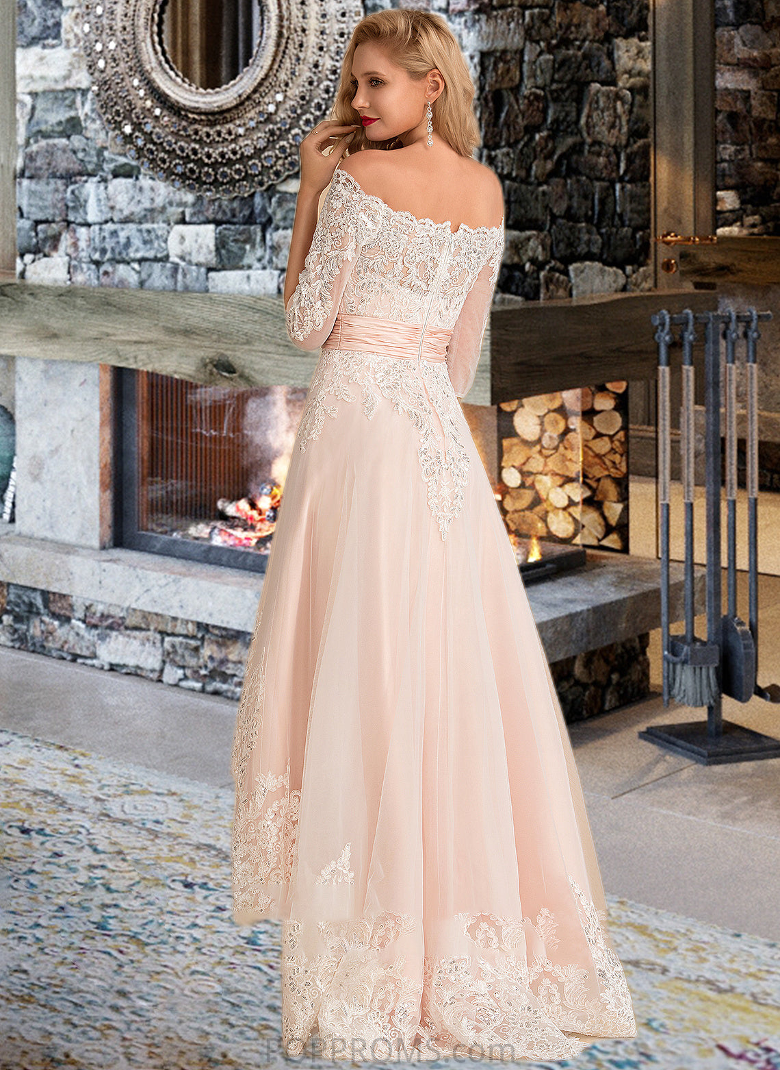 Kayleigh A-Line Asymmetrical Satin Tulle Lace Wedding Dress With Sequins PP6P0013769