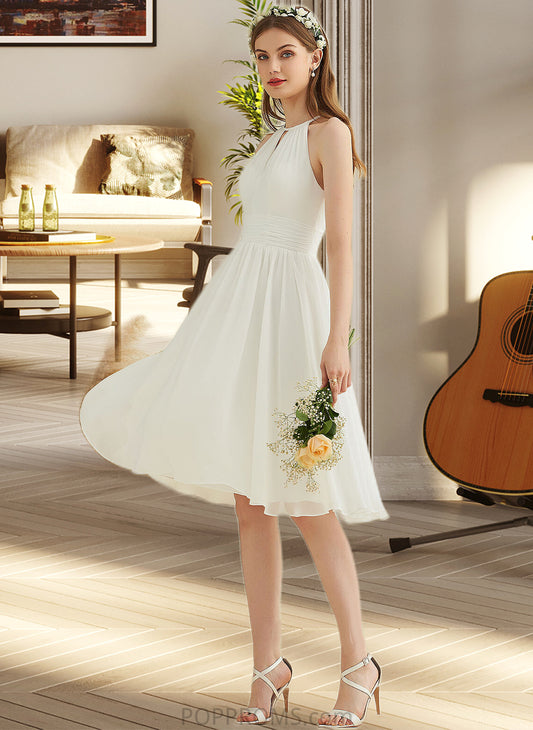 Karley A-Line Knee-Length Chiffon Wedding Dress PP6P0013778