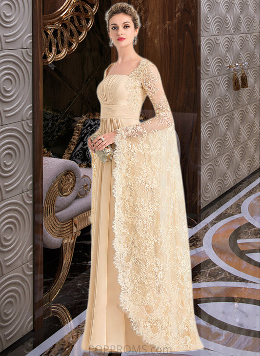 Brenna A-Line Square Neckline Floor-Length Chiffon Wedding Dress With Ruffle Beading PP6P0013783