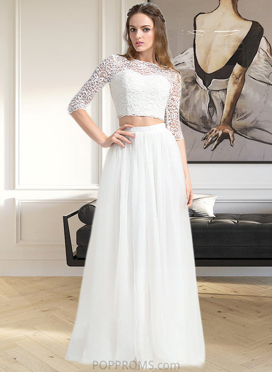 Danna A-Line Scoop Neck Floor-Length Tulle Wedding Dress PP6P0013787