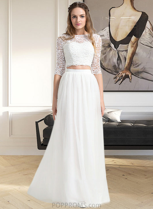 Danna A-Line Scoop Neck Floor-Length Tulle Wedding Dress PP6P0013787