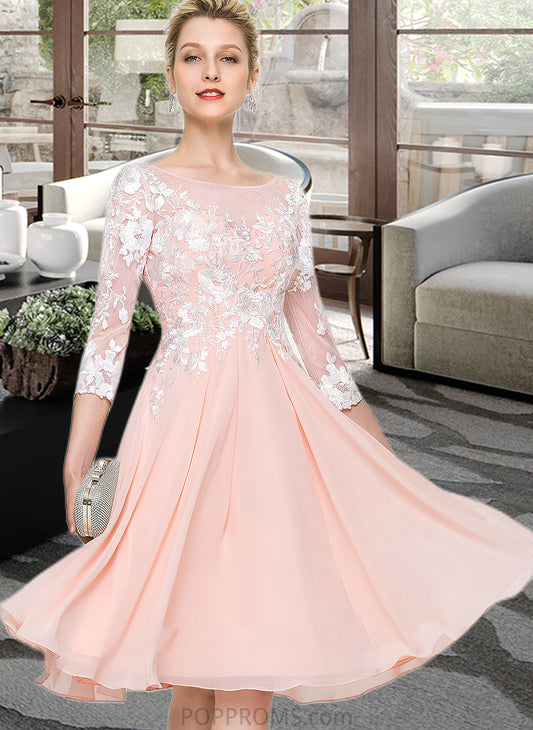 Tessa Scoop Neck Knee-Length Chiffon Wedding Dress PP6P0013805