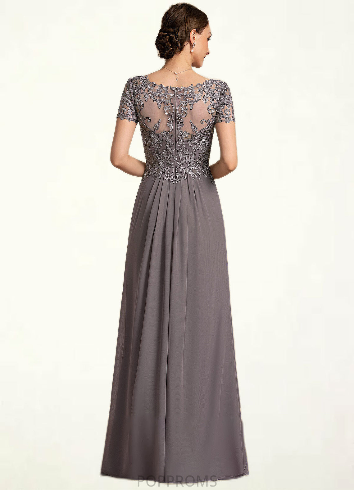 Abigayle A-line V-Neck Floor-Length Chiffon Lace Mother of the Bride Dress PP6126P0014532