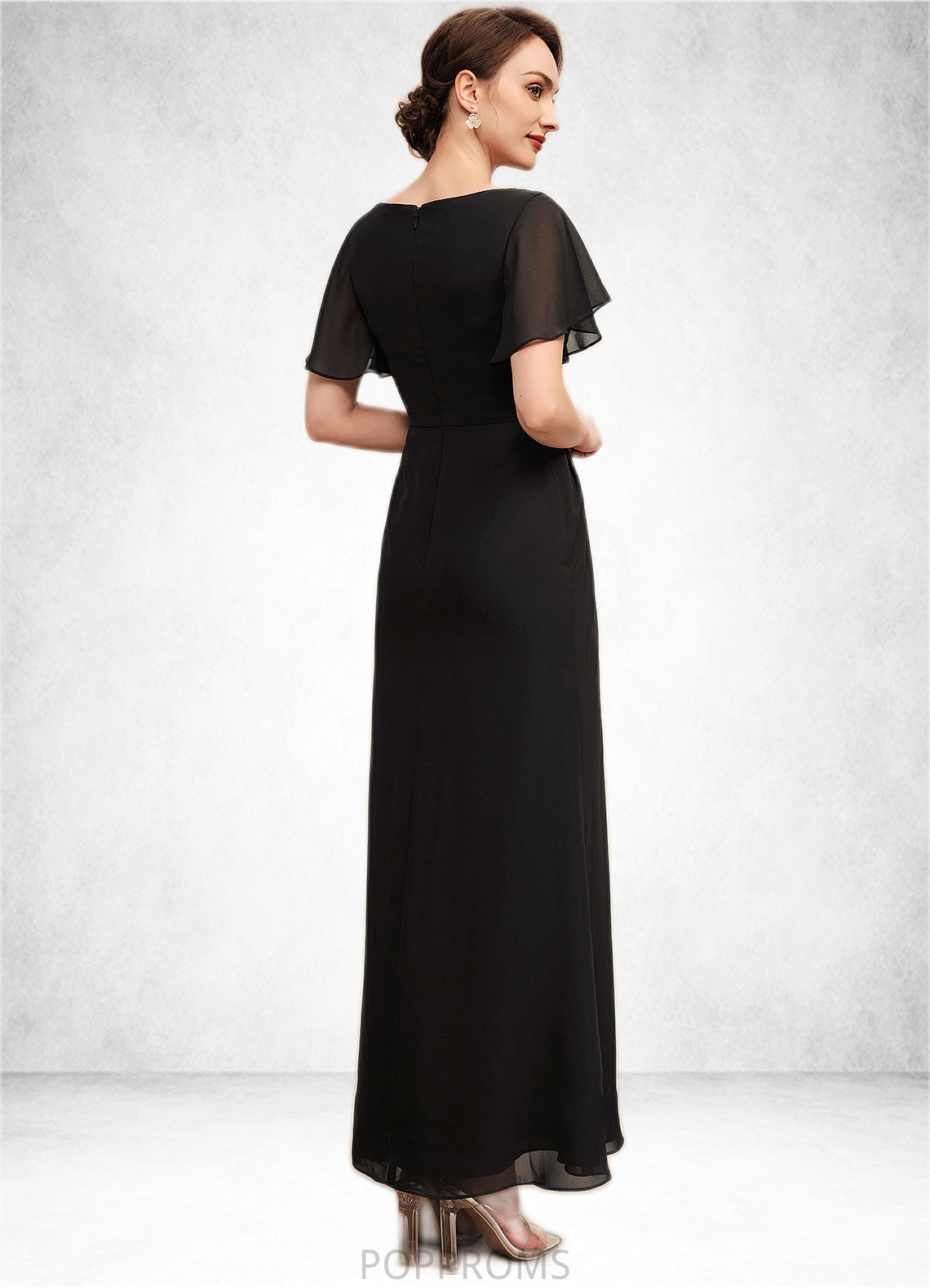 Madisyn A-Line Scoop Neck Ankle-Length Chiffon Mother of the Bride Dress With Ruffle Beading PP6126P0014533