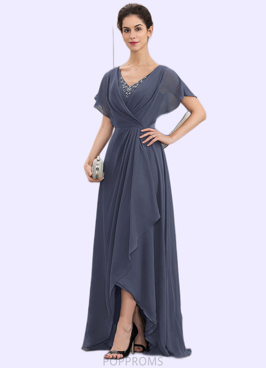 Jasmine A-Line V-neck Asymmetrical Chiffon Mother of the Bride Dress With Beading Sequins PP6126P0014541