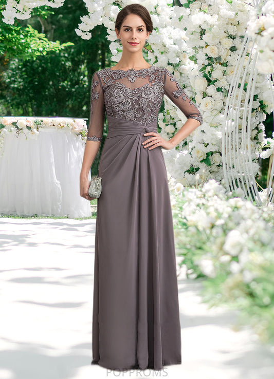 Barbara A-Line Scoop Neck Floor-Length Chiffon Lace Mother of the Bride Dress With Beading Sequins PP6126P0014546