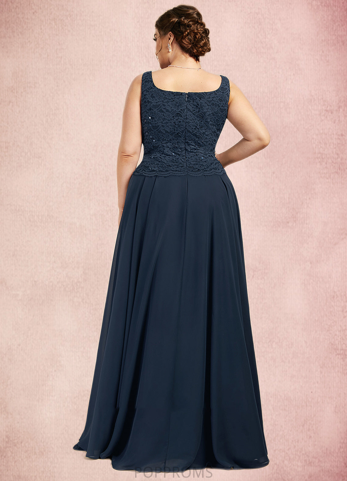 Ariana A-Line Square Neckline Floor-Length Chiffon Lace Mother of the Bride Dress With Sequins PP6126P0014587