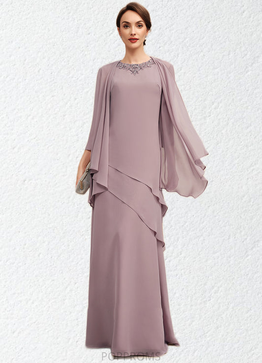 Esther A-Line Scoop Neck Floor-Length Chiffon Mother of the Bride Dress With Beading PP6126P0014593