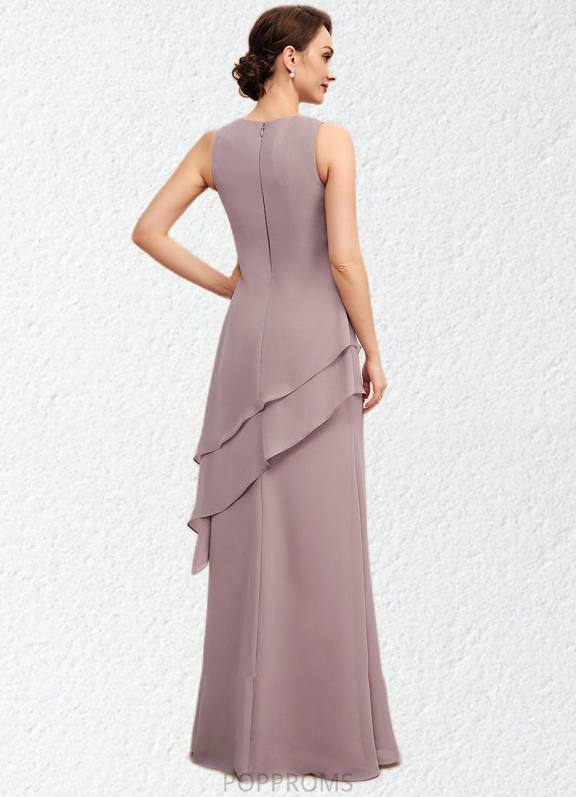 Esther A-Line Scoop Neck Floor-Length Chiffon Mother of the Bride Dress With Beading PP6126P0014593