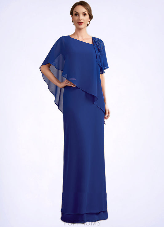 Belen A-Line V-neck Floor-Length Chiffon Mother of the Bride Dress With Beading Sequins PP6126P0014600