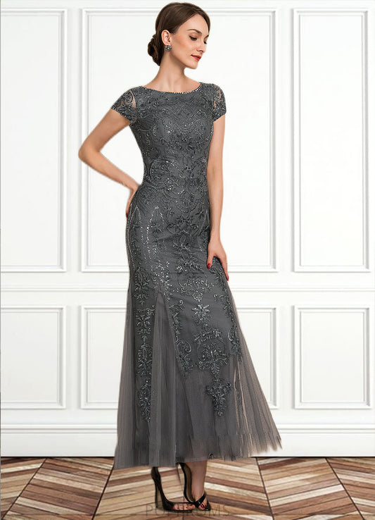 Jaelyn Trumpet/Mermaid Scoop Neck Ankle-Length Tulle Lace Sequined Mother of the Bride Dress With Beading Sequins PP6126P0014602