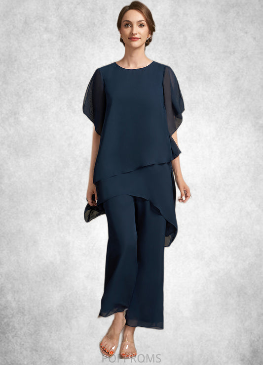 Gloria Jumpsuit/Pantsuit Scoop Neck Ankle-Length Chiffon Mother of the Bride Dress PP6126P0014607