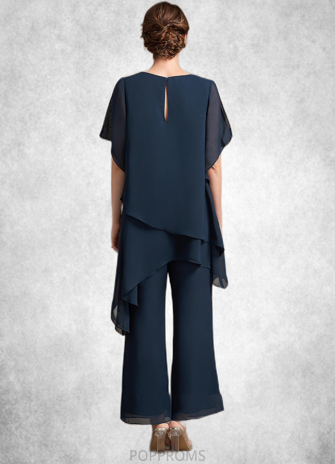 Gloria Jumpsuit/Pantsuit Scoop Neck Ankle-Length Chiffon Mother of the Bride Dress PP6126P0014607