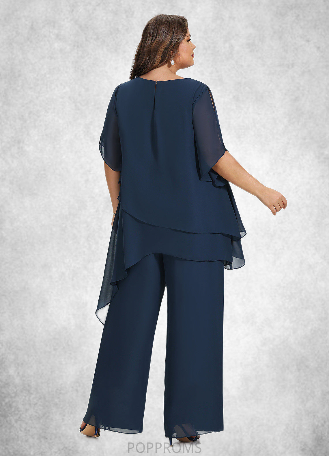 Gloria Jumpsuit/Pantsuit Scoop Neck Ankle-Length Chiffon Mother of the Bride Dress PP6126P0014607