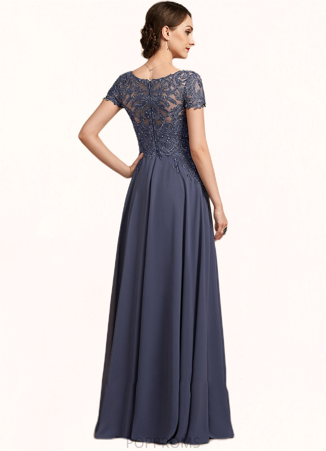 Ana A-line V-Neck Floor-Length Chiffon Lace Mother of the Bride Dress With Beading Sequins PP6126P0014614