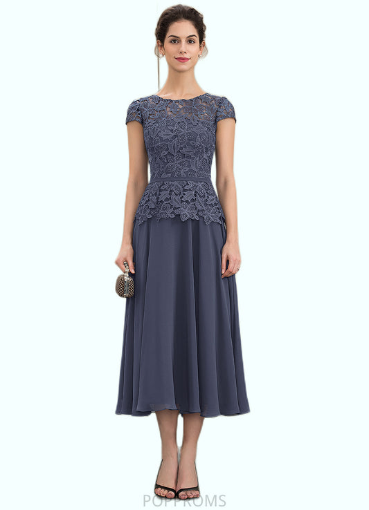 Hana A-Line Scoop Neck Tea-Length Chiffon Lace Mother of the Bride Dress PP6126P0014627