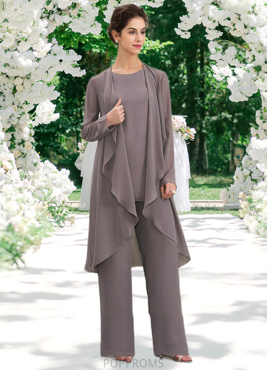 Haylie Jumpsuit/Pantsuit Scoop Neck Floor-Length Chiffon Mother of the Bride Dress PP6126P0014629