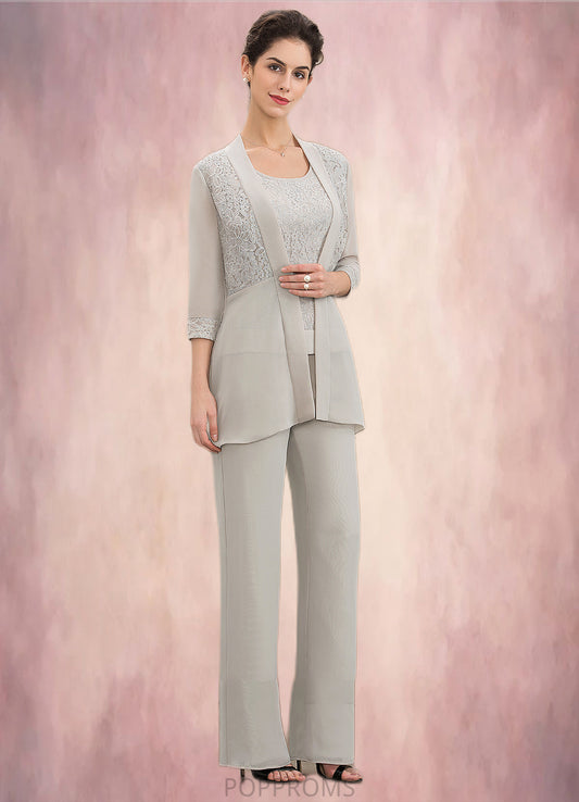 Allyson Jumpsuit/Pantsuit Scoop Neck Floor-Length Chiffon Lace Mother of the Bride Dress PP6126P0014632