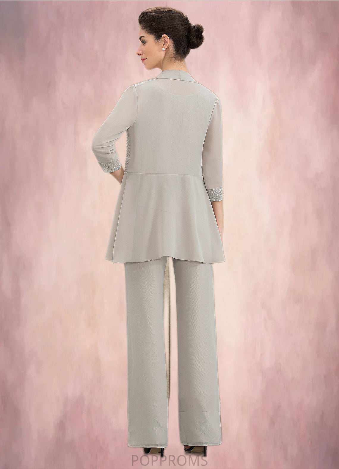 Allyson Jumpsuit/Pantsuit Scoop Neck Floor-Length Chiffon Lace Mother of the Bride Dress PP6126P0014632