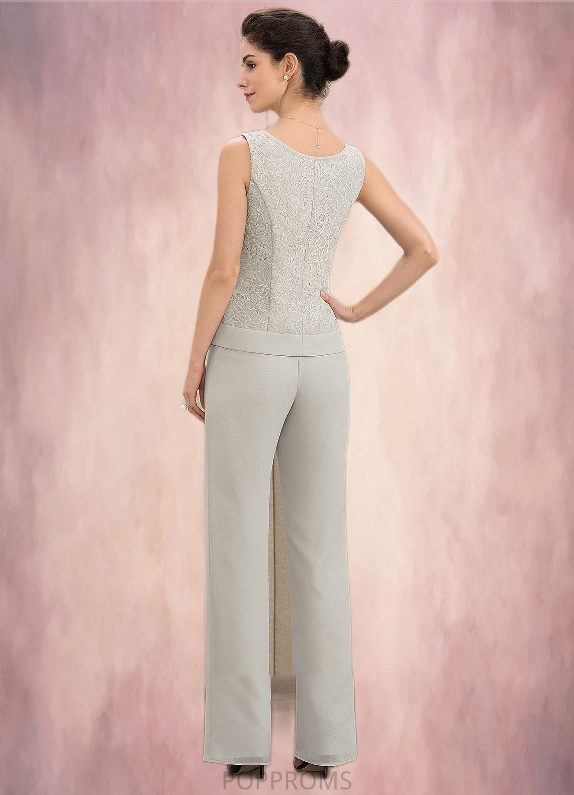 Allyson Jumpsuit/Pantsuit Scoop Neck Floor-Length Chiffon Lace Mother of the Bride Dress PP6126P0014632