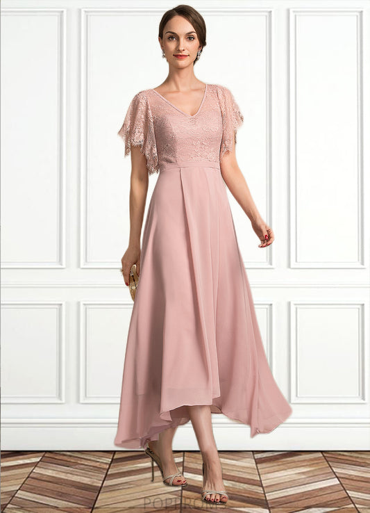 Payten A-line V-Neck Ankle-Length Chiffon Lace Mother of the Bride Dress PP6126P0014636