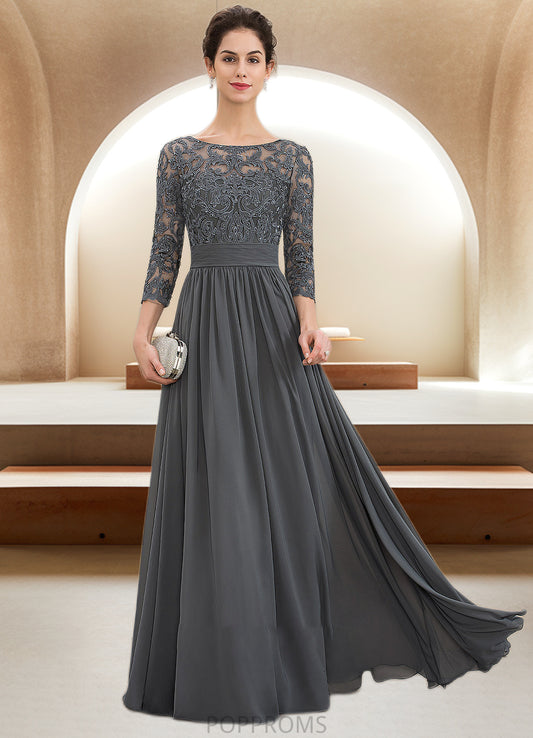 Kenya A-Line Scoop Neck Floor-Length Chiffon Lace Mother of the Bride Dress With Ruffle Beading Sequins PP6126P0014652