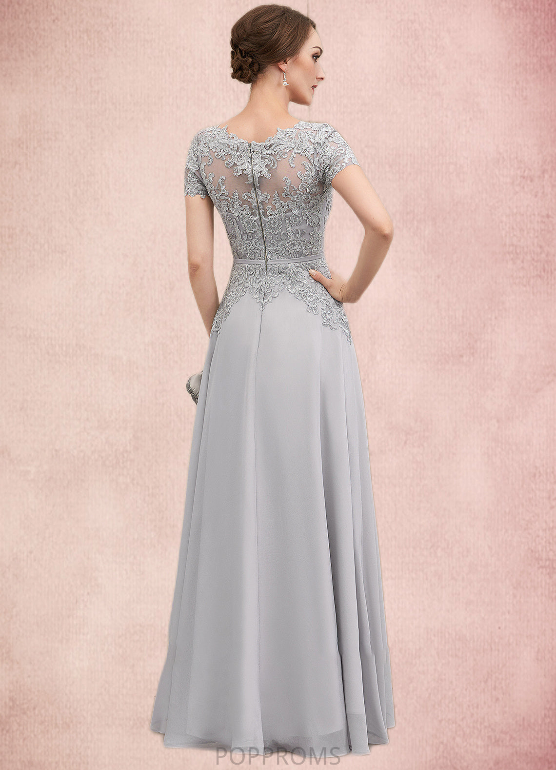 Lizbeth A-line V-Neck Floor-Length Chiffon Lace Mother of the Bride Dress With Sequins PP6126P0014658