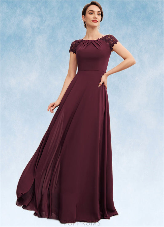 Aurora A-Line Scoop Neck Floor-Length Chiffon Mother of the Bride Dress With Ruffle Lace PP6126P0014662