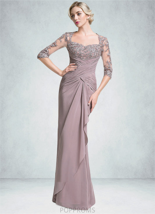 Maya Trumpet/Mermaid Sweetheart Floor-Length Chiffon Mother of the Bride Dress With Ruffle Cascading Ruffles PP6126P0014694