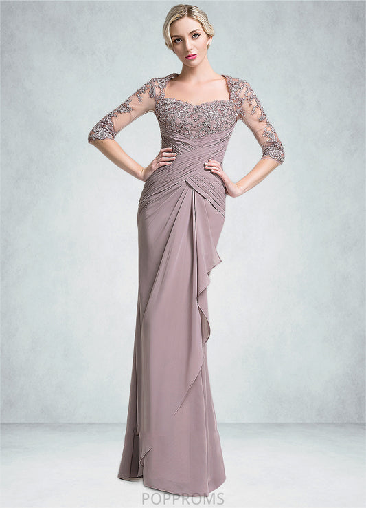 Maya Trumpet/Mermaid Sweetheart Floor-Length Chiffon Mother of the Bride Dress With Ruffle Cascading Ruffles PP6126P0014694