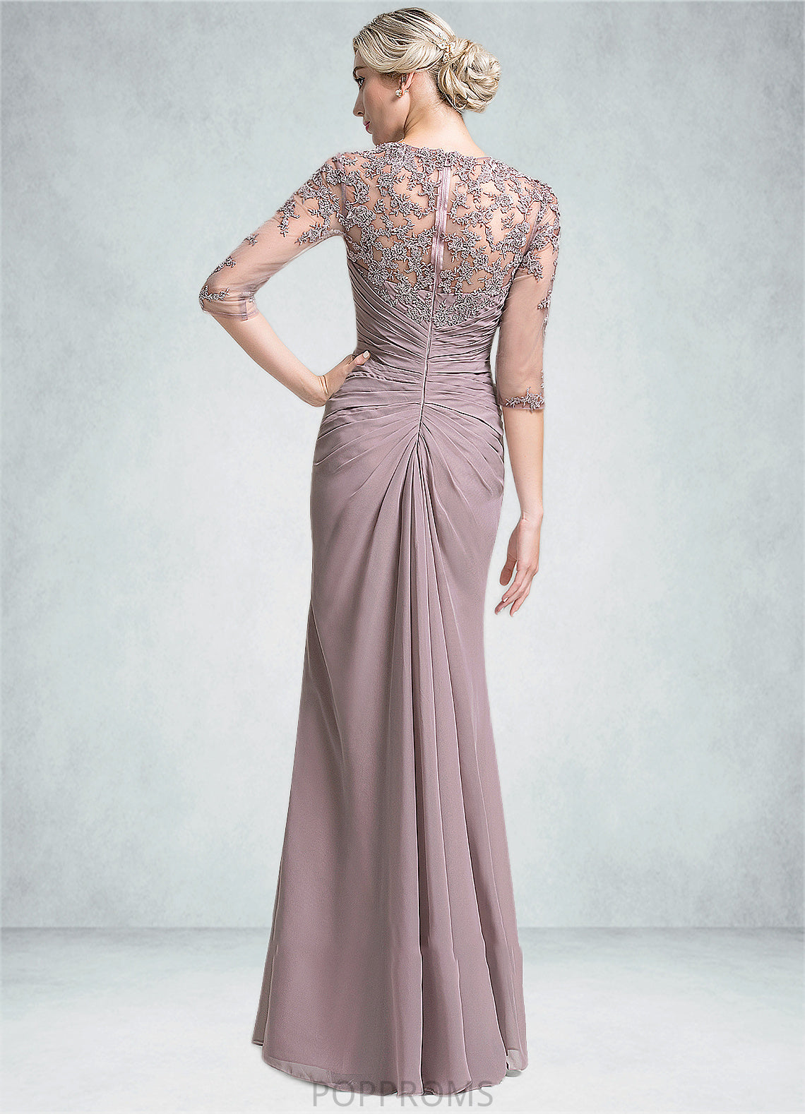 Maya Trumpet/Mermaid Sweetheart Floor-Length Chiffon Mother of the Bride Dress With Ruffle Cascading Ruffles PP6126P0014694