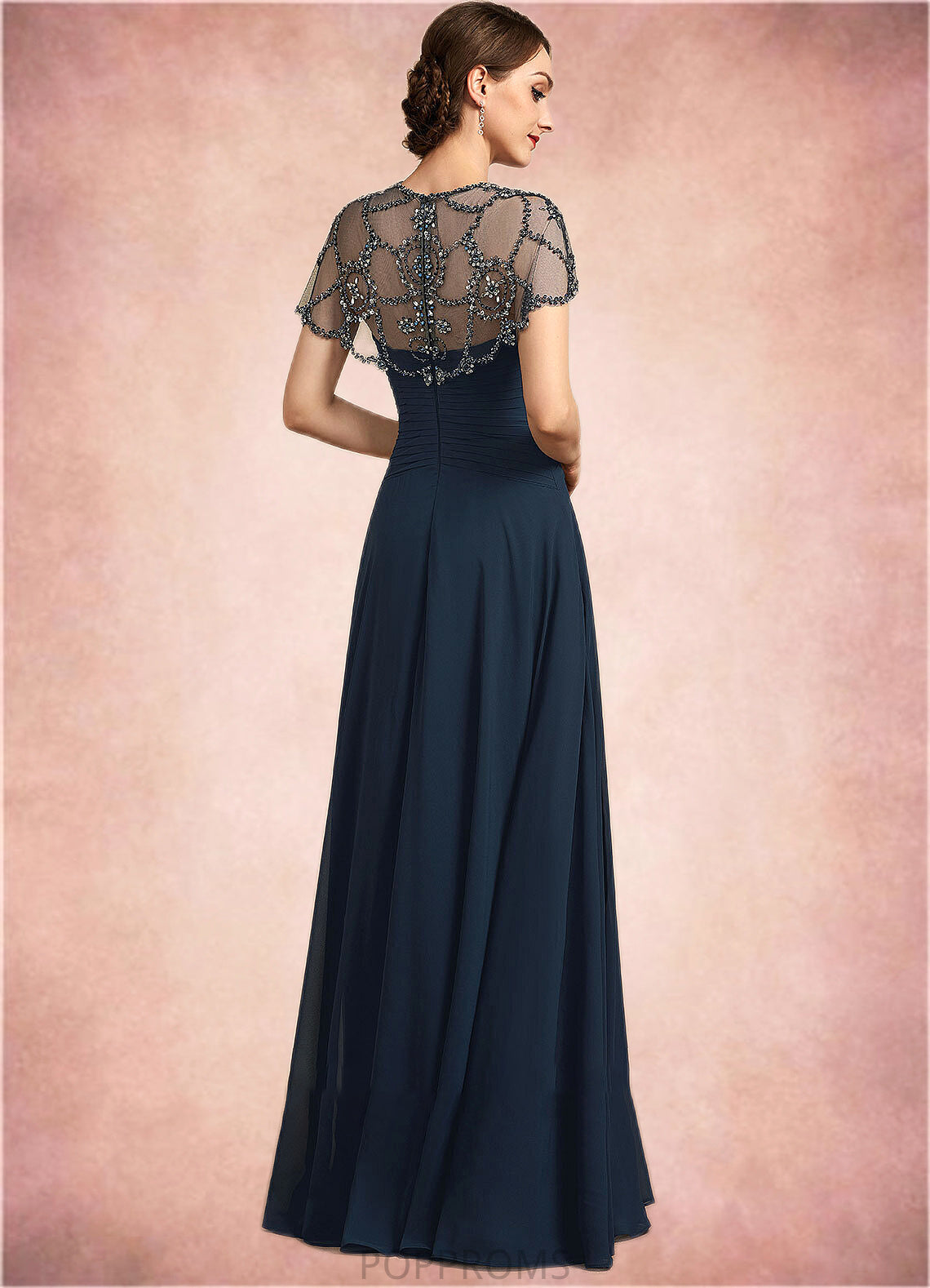 Maya A-Line Scoop Neck Floor-Length Chiffon Mother of the Bride Dress With Ruffle Beading Sequins PP6126P0014711