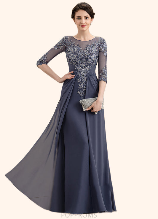 Aurora A-Line Scoop Neck Floor-Length Chiffon Lace Mother of the Bride Dress PP6126P0014712