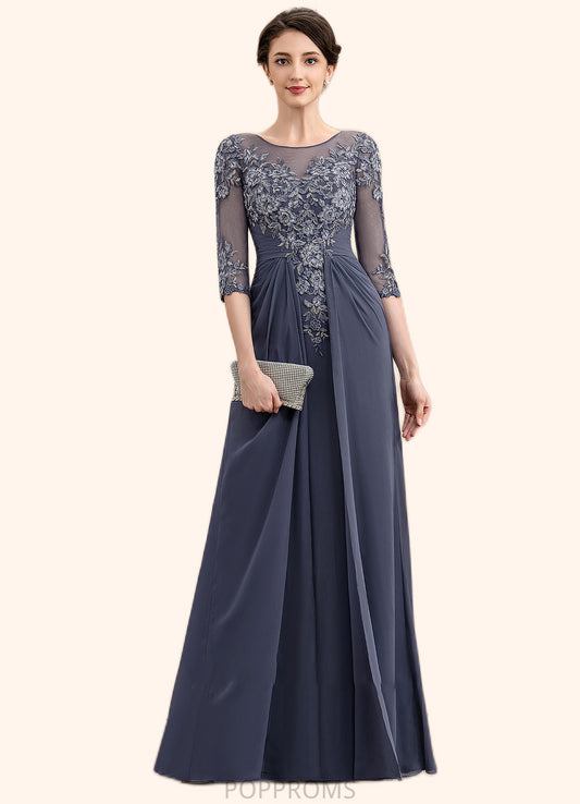 Aurora A-Line Scoop Neck Floor-Length Chiffon Lace Mother of the Bride Dress PP6126P0014712