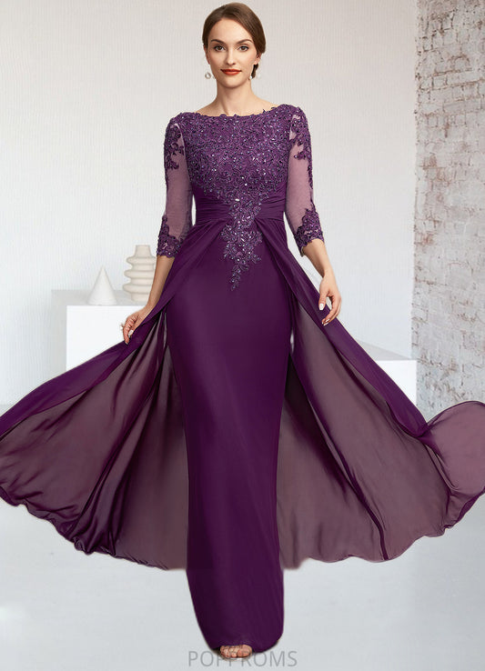 Barbara A-Line Scoop Neck Floor-Length Chiffon Lace Mother of the Bride Dress With Beading Sequins PP6126P0014738