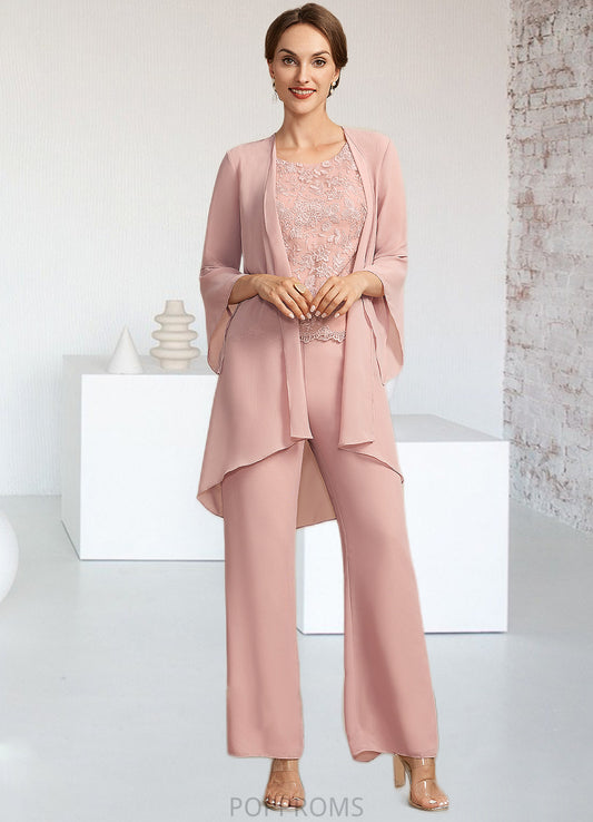 Nellie Jumpsuit/Pantsuit Scoop Neck Ankle-Length Chiffon Lace Mother of the Bride Dress PP6126P0014746