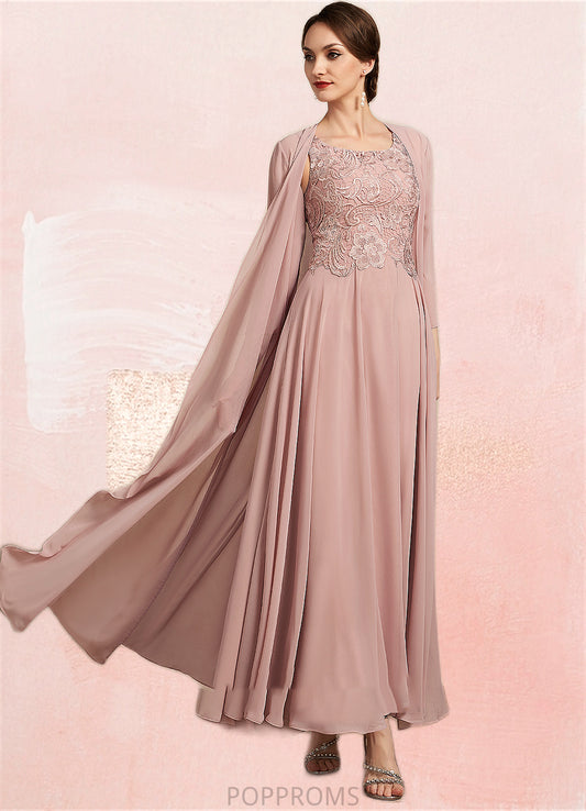 Cristal A-Line Scoop Neck Ankle-Length Chiffon Lace Mother of the Bride Dress PP6126P0014747