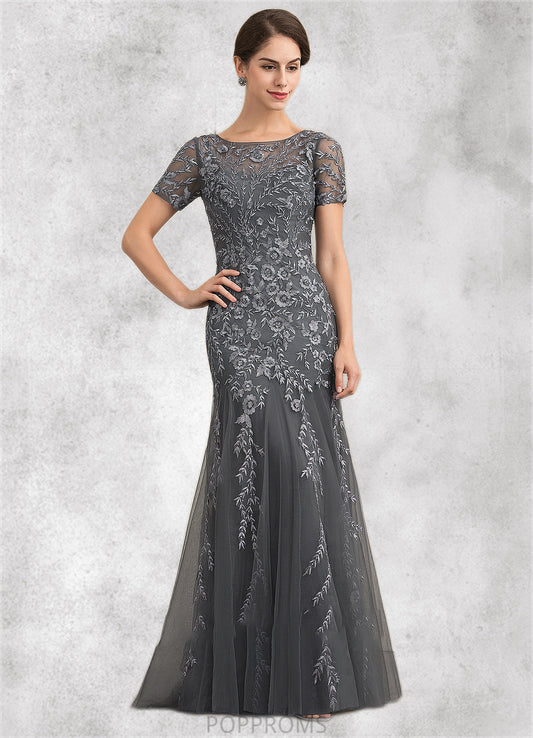 Nora Trumpet/Mermaid Scoop Neck Floor-Length Tulle Lace Mother of the Bride Dress With Beading Sequins PP6126P0014767