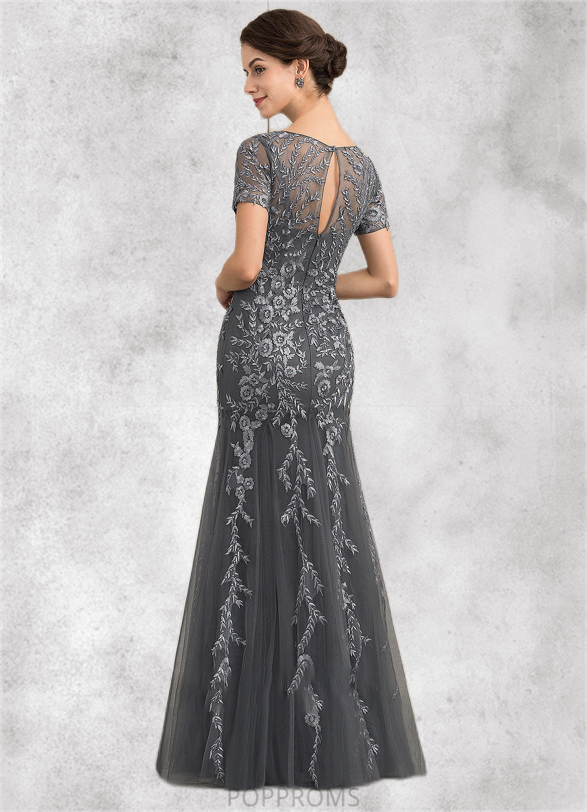 Nora Trumpet/Mermaid Scoop Neck Floor-Length Tulle Lace Mother of the Bride Dress With Beading Sequins PP6126P0014767