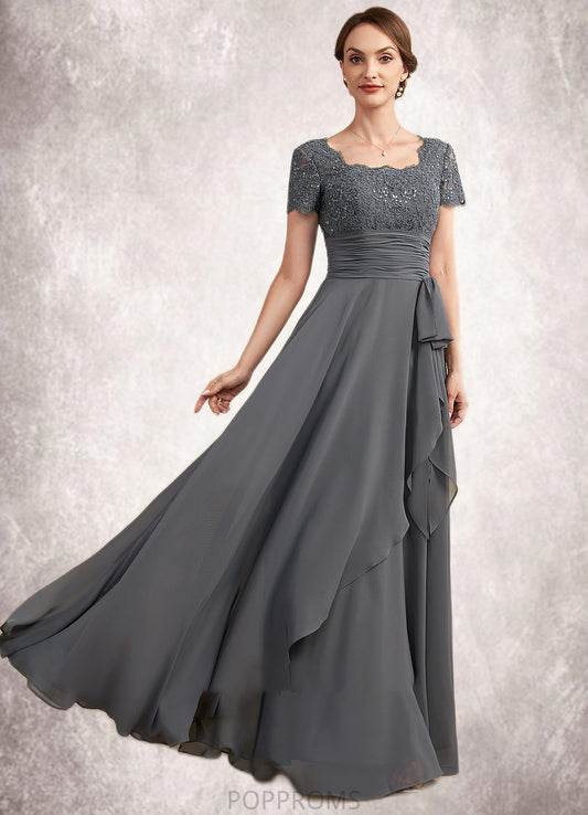 Daisy A-Line Square Neckline Floor-Length Chiffon Lace Mother of the Bride Dress With Ruffle Sequins PP6126P0014770