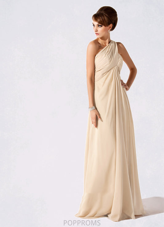 Lola Empire One-Shoulder Floor-Length Chiffon Mother of the Bride Dress With Ruffle PP6126P0014777