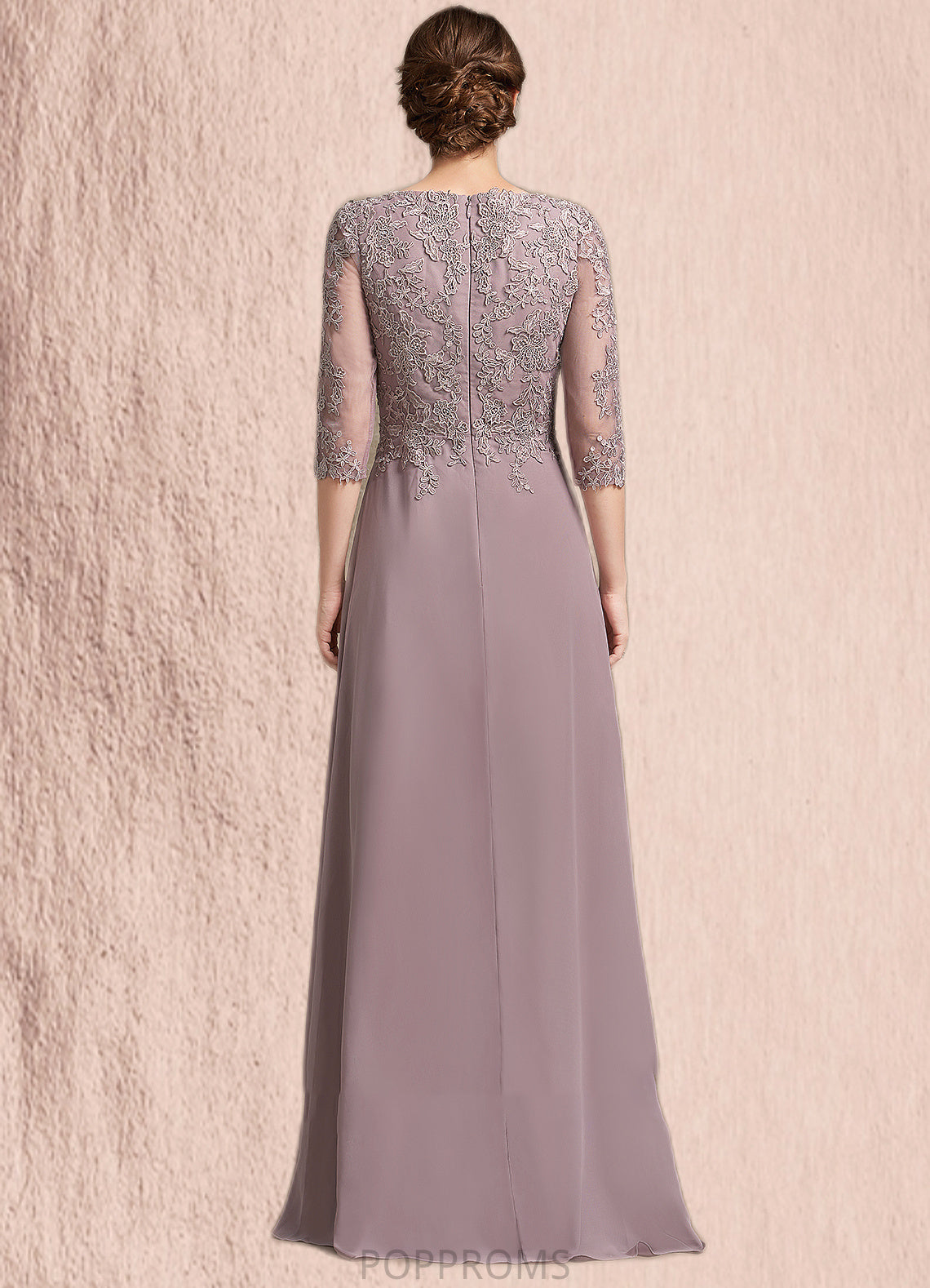 Lilliana A-Line Scoop Neck Floor-Length Chiffon Lace Mother of the Bride Dress PP6126P0014788