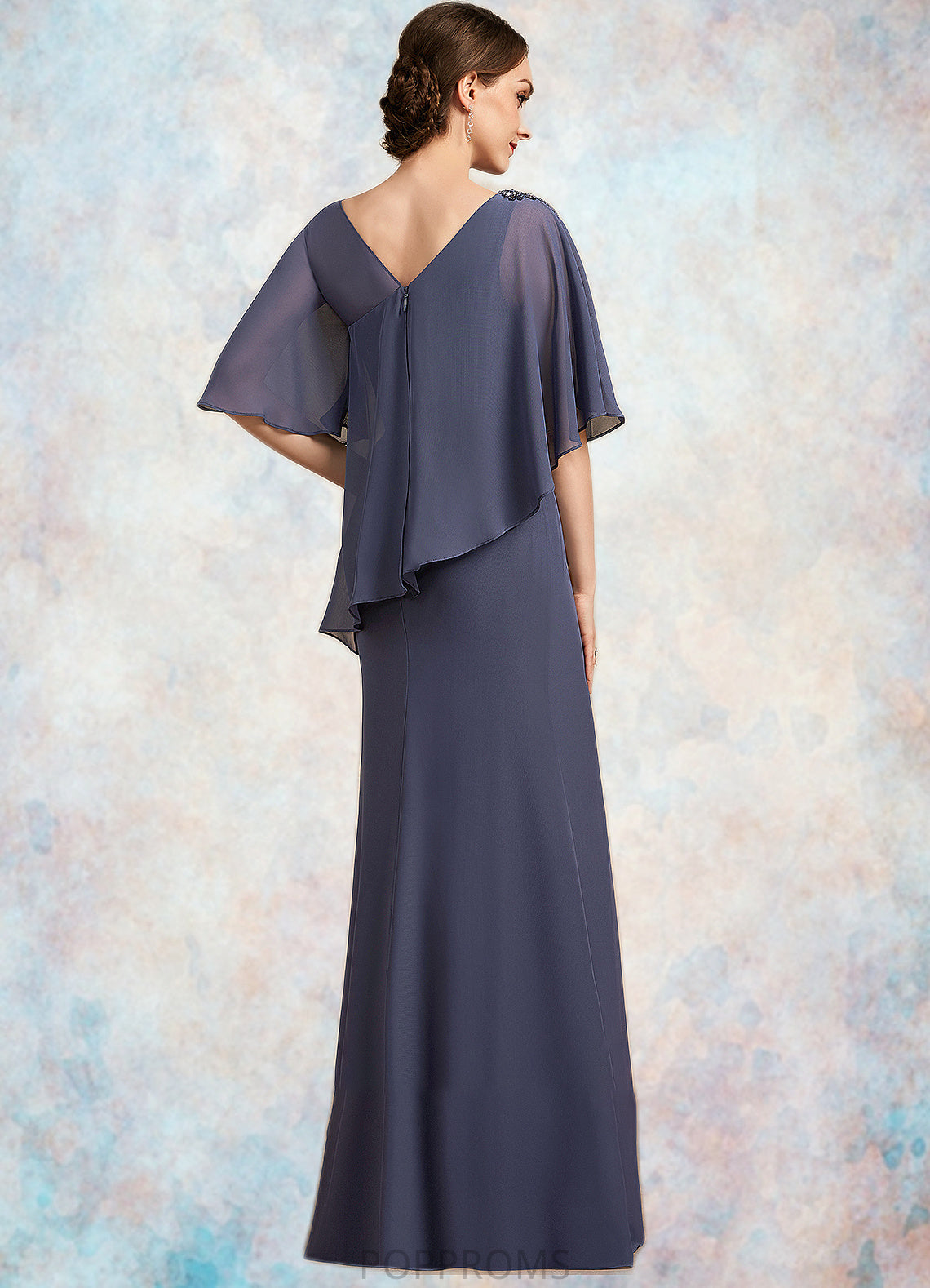 Dominique A-Line Scoop Neck Floor-Length Chiffon Mother of the Bride Dress With Beading PP6126P0014793