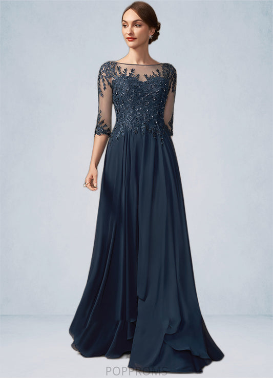 Tania A-Line Scoop Neck Floor-Length Chiffon Lace Mother of the Bride Dress With Beading Sequins PP6126P0014795