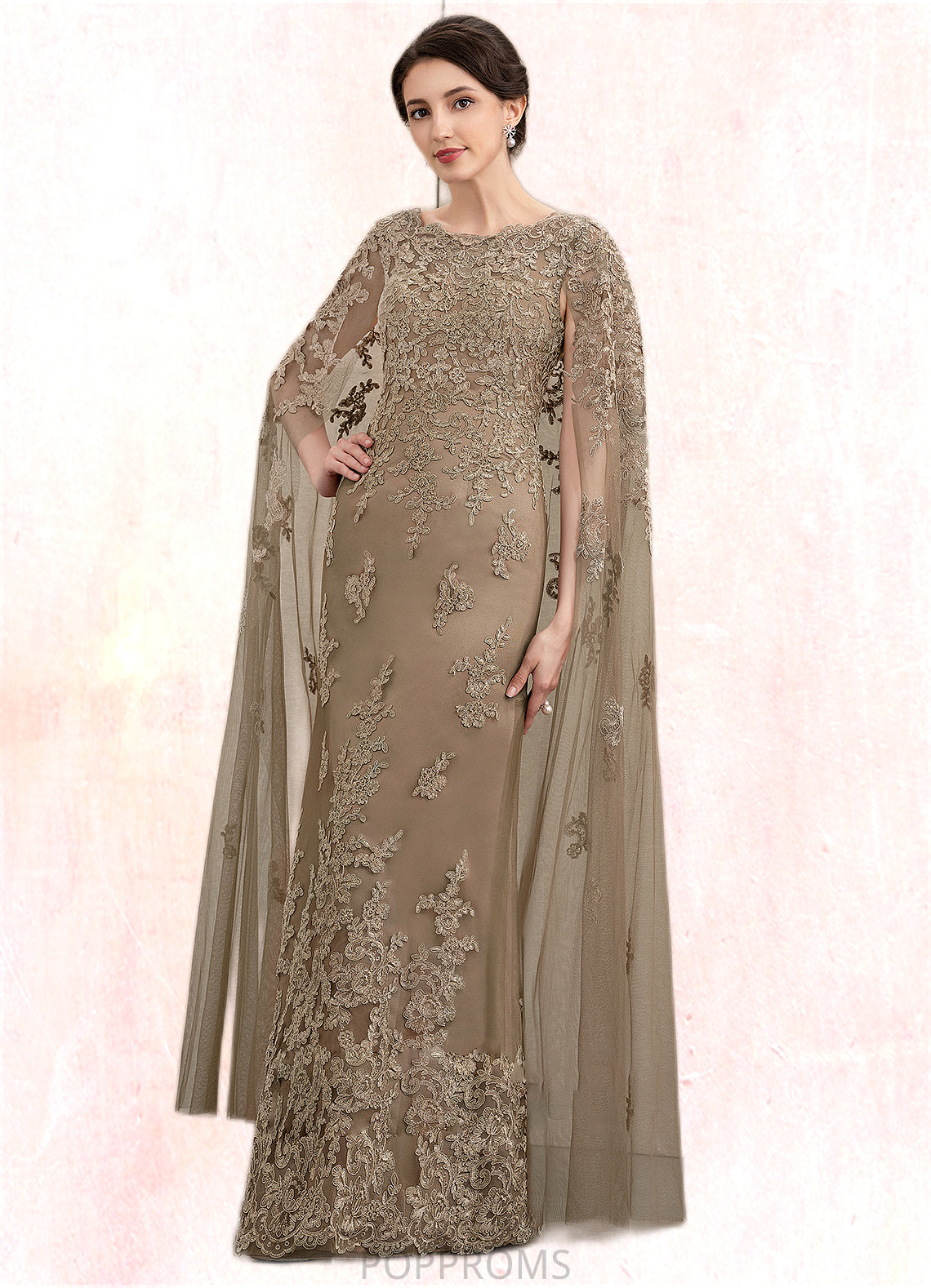 Lila Sheath/Column Scoop Neck Floor-Length Lace Mother of the Bride Dress PP6126P0014815