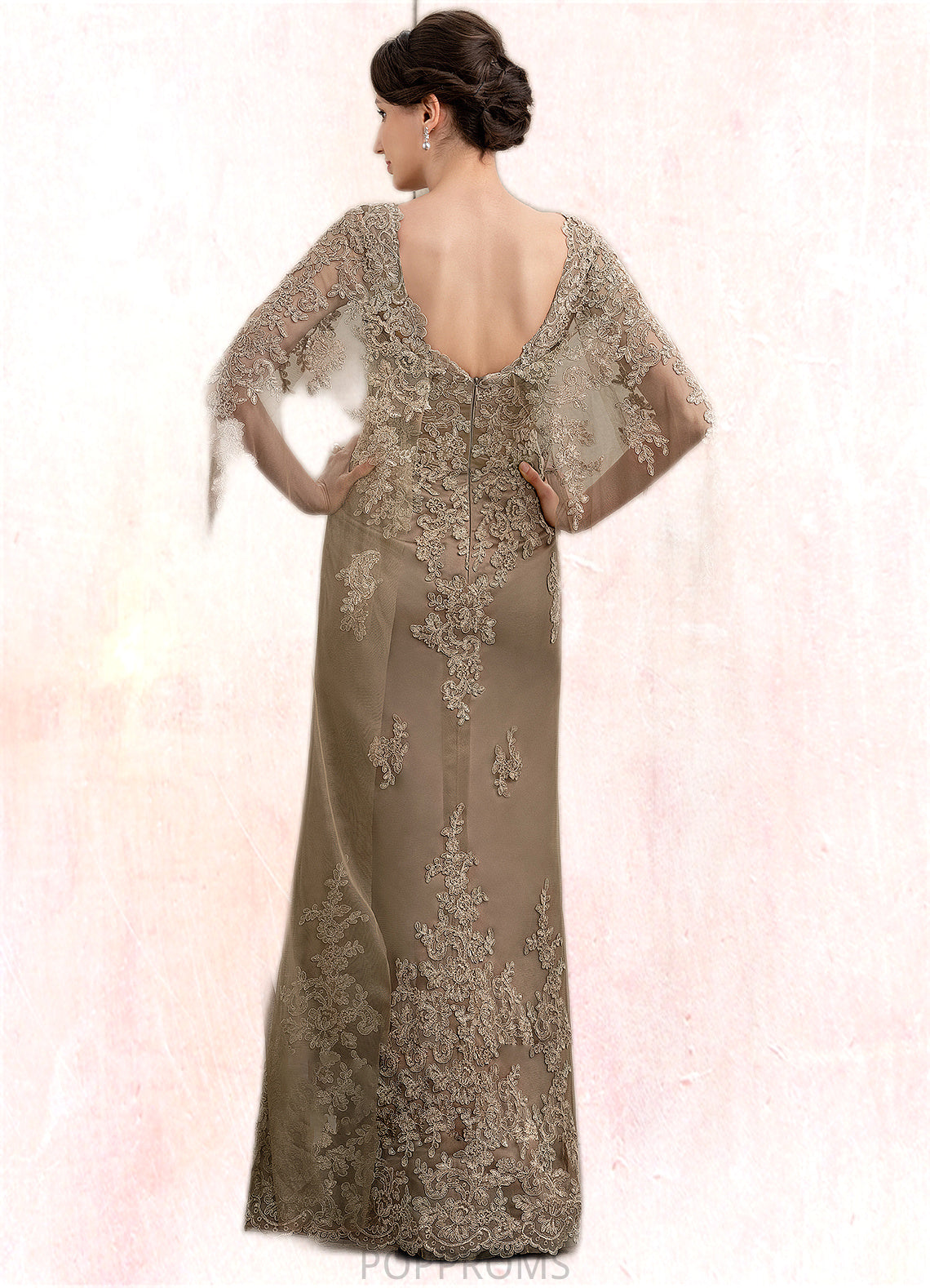 Lila Sheath/Column Scoop Neck Floor-Length Lace Mother of the Bride Dress PP6126P0014815