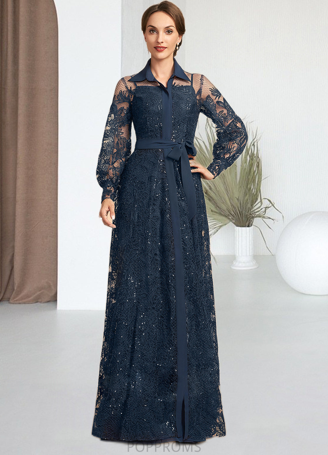 Ainsley A-Line Square Neckline Floor-Length Chiffon Mother of the Bride Dress PP6126P0014818