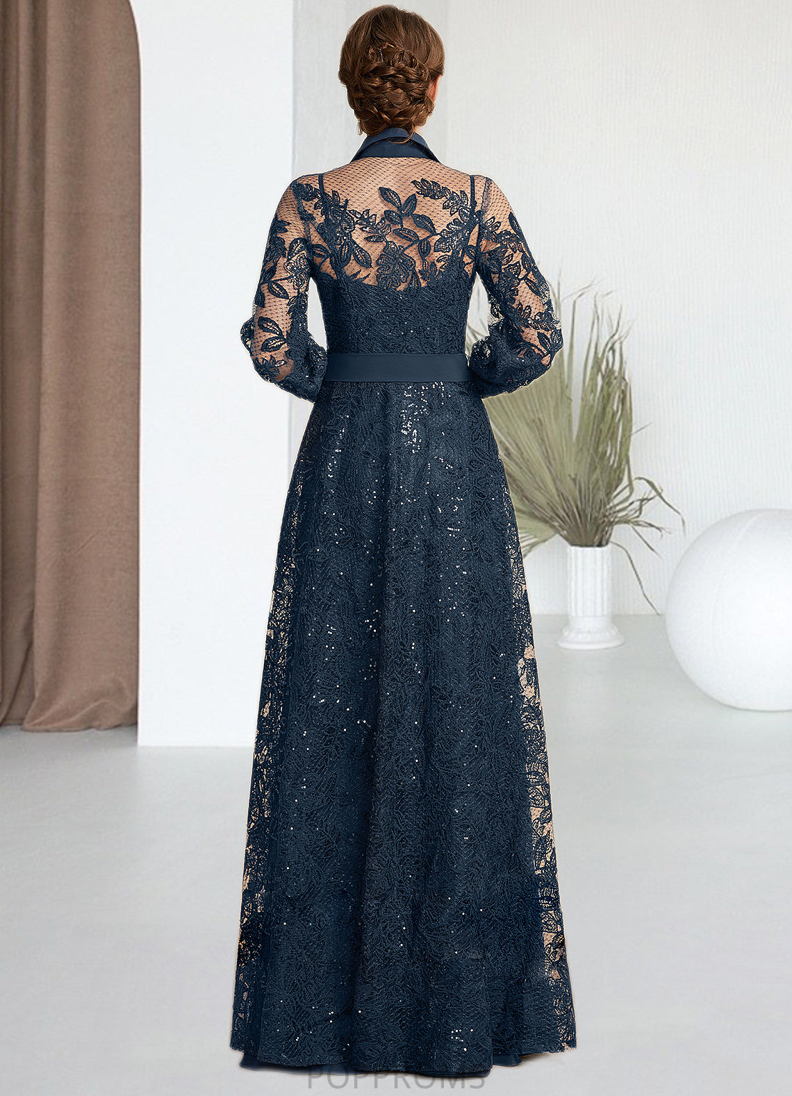 Ainsley A-Line Square Neckline Floor-Length Chiffon Mother of the Bride Dress PP6126P0014818