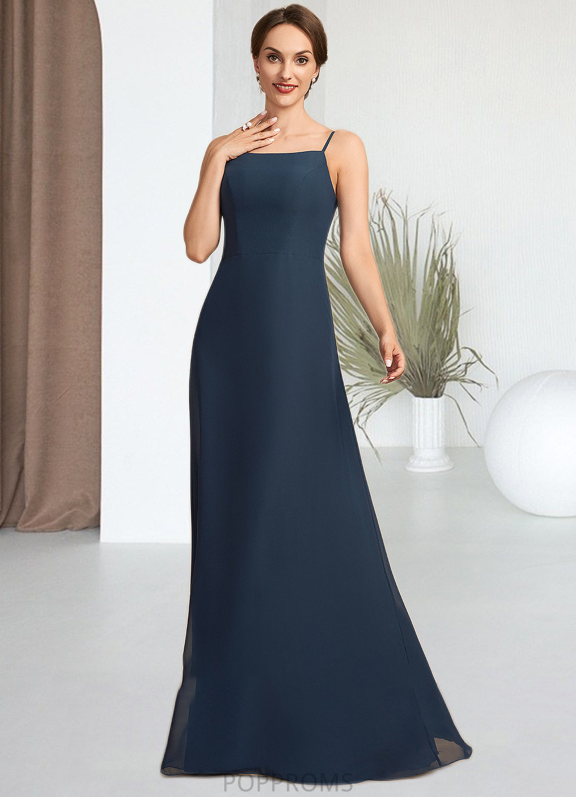 Ainsley A-Line Square Neckline Floor-Length Chiffon Mother of the Bride Dress PP6126P0014818