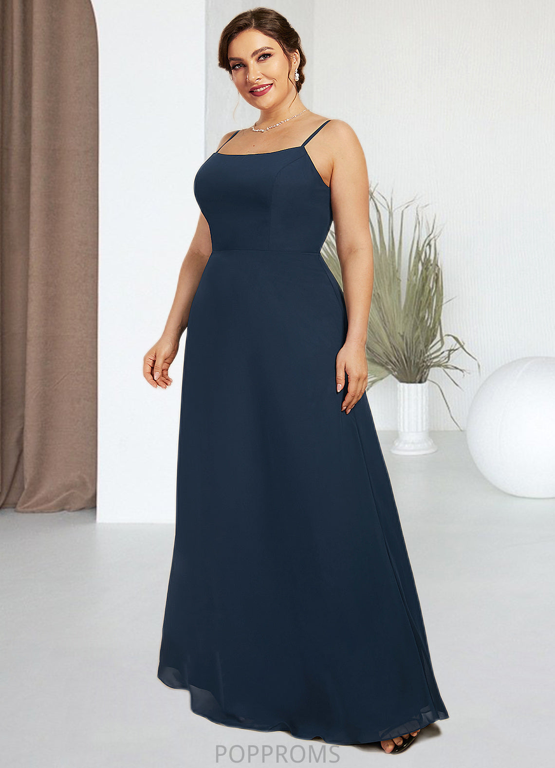 Ainsley A-Line Square Neckline Floor-Length Chiffon Mother of the Bride Dress PP6126P0014818